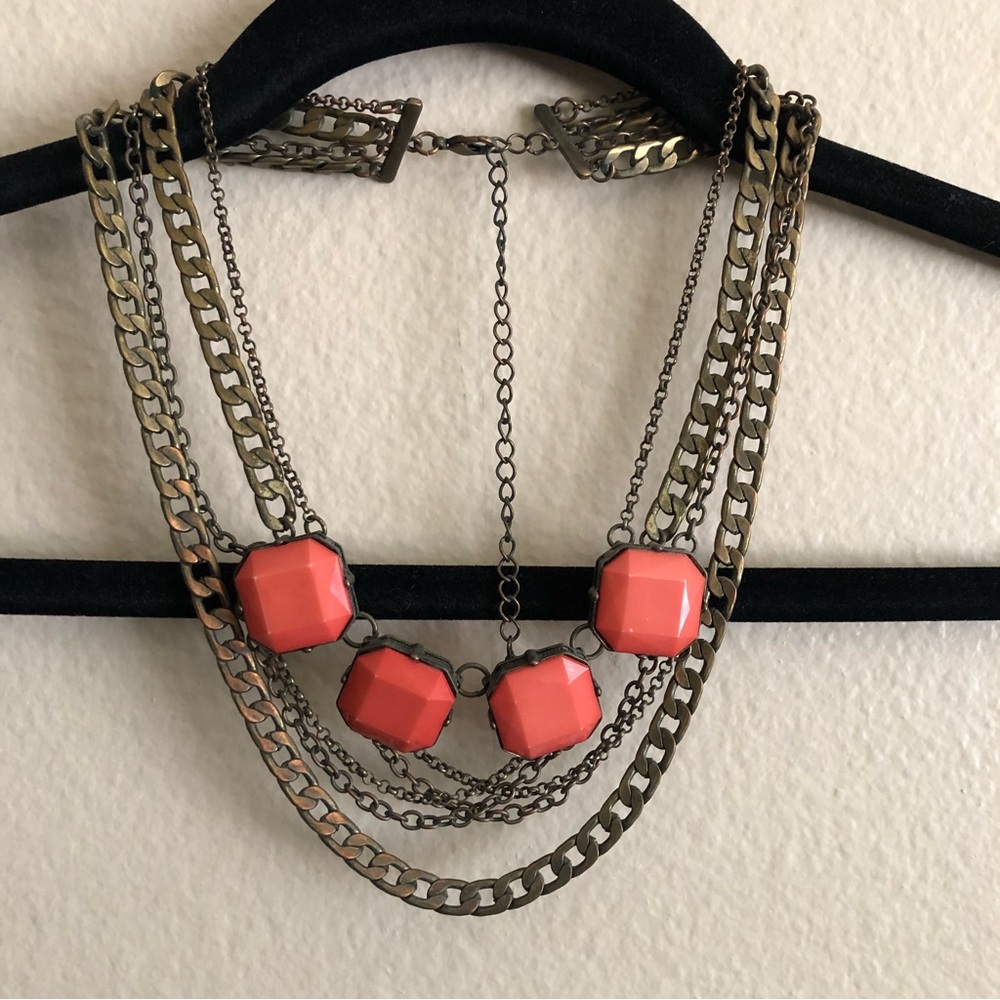 Torrid Bronzed Coral Layered Statement Necklace